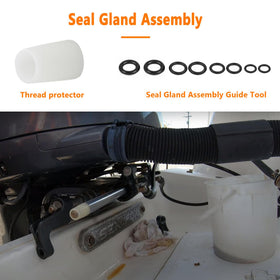 KOHUIPU seal kit installed on a hydraulic steering cylinder showing restored steering integrity