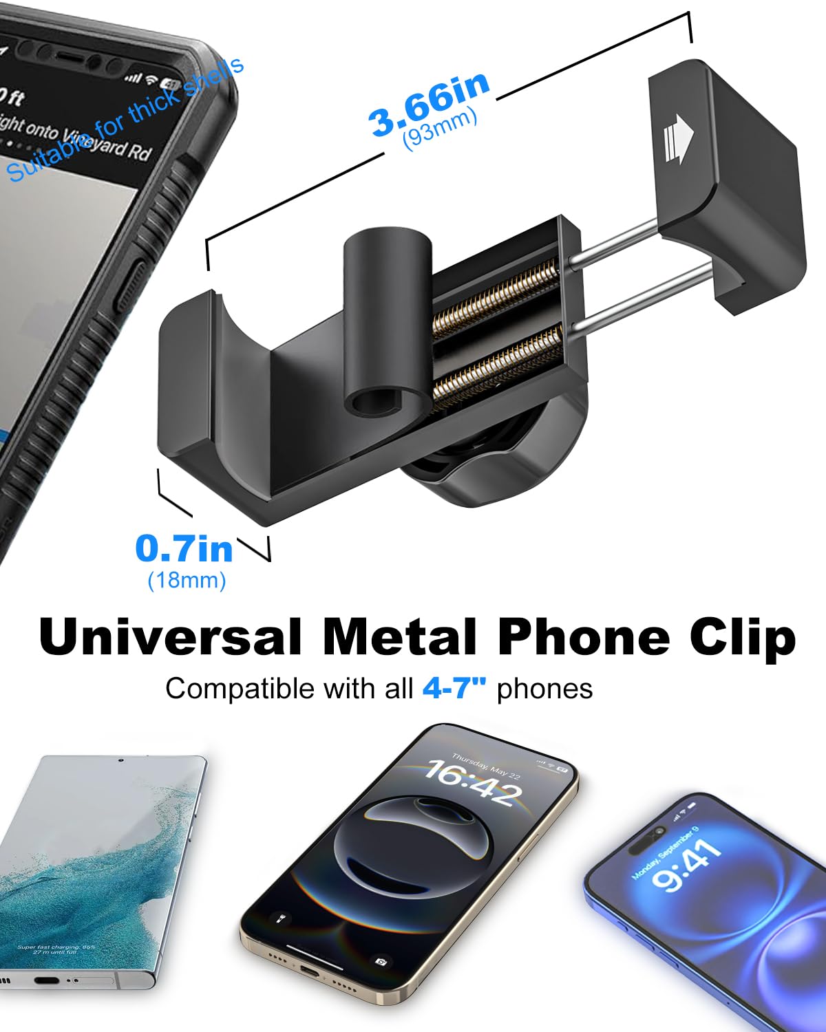 Kolasels phone in landscape mode for easy navigation and media control