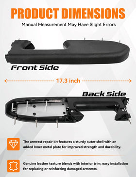 Kollume armrest with included hardware displayed for easy install