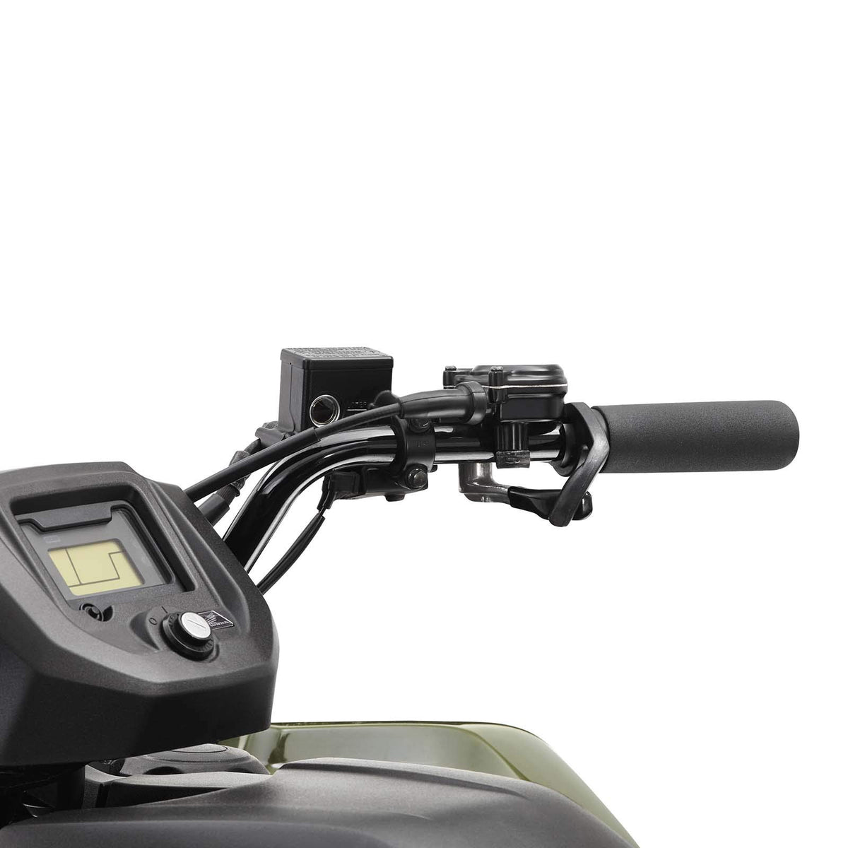Kolpin Handy Throttle next to ruler showing compact size and easy installation benefit