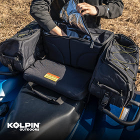 Kolpin Matrix Seat Bag attached on ATV illustrating secure mounting benefit