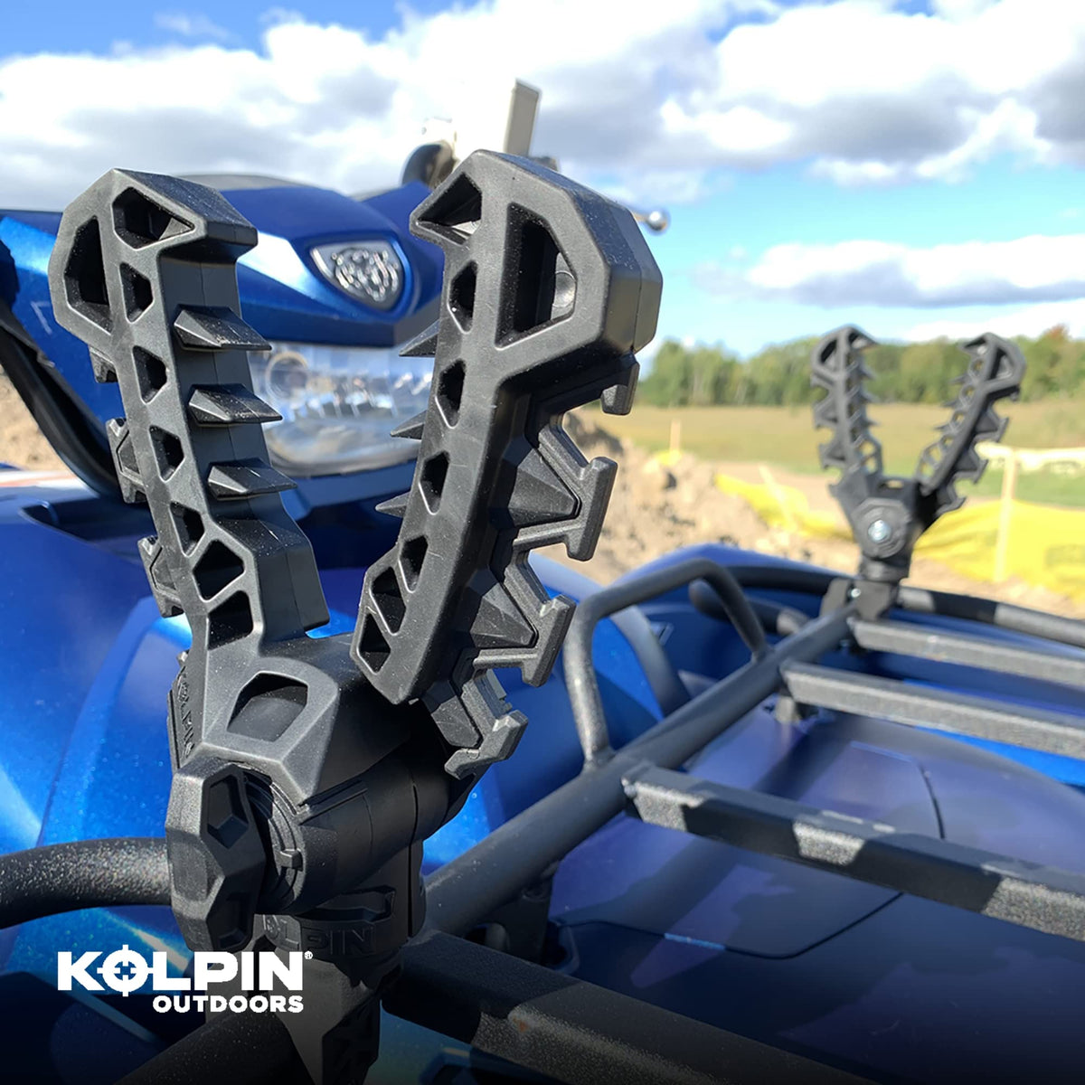 Kolpin Rhino Grip XLR on tubular rack showing size and scale for 3/4"–1" tubes benefit