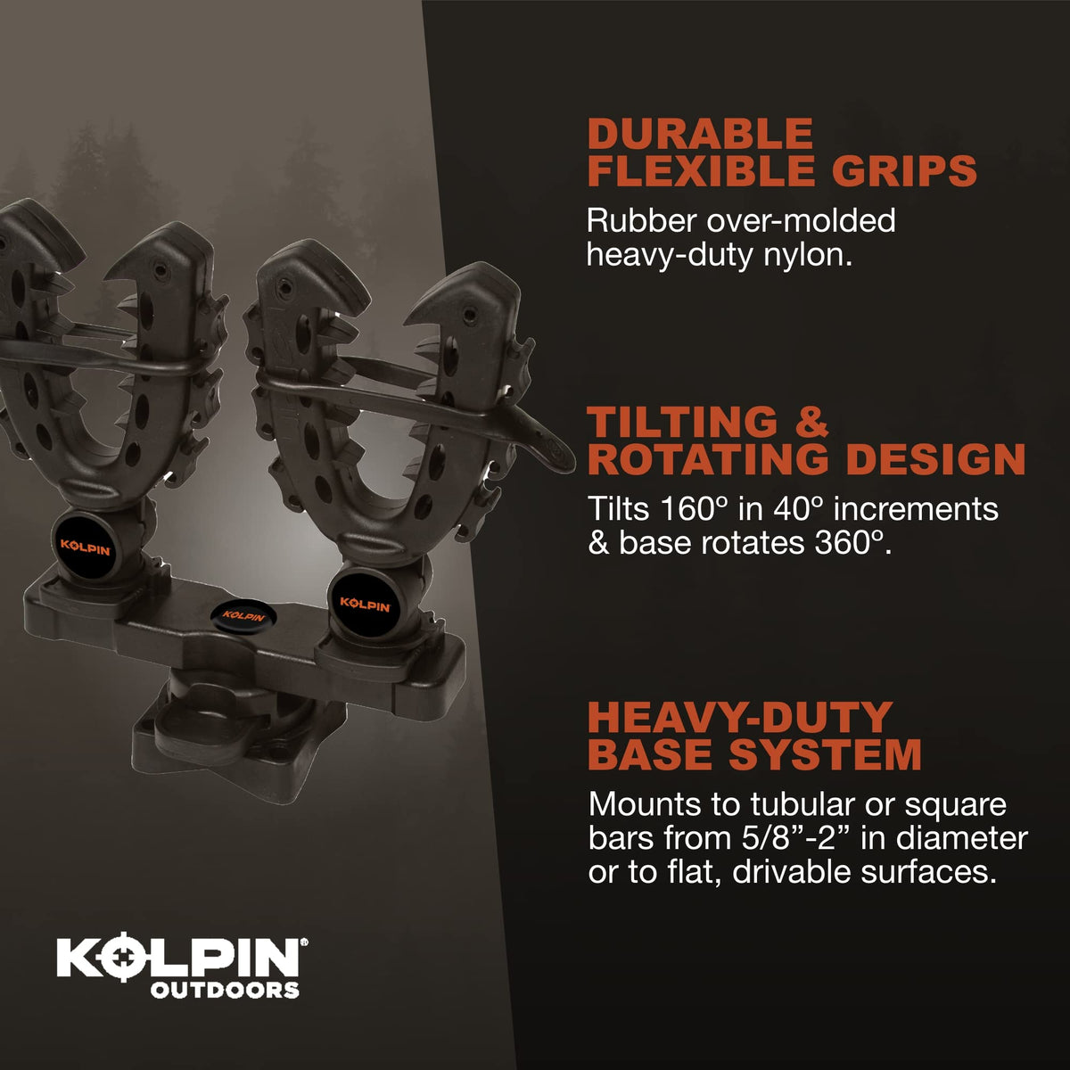 Kolpin Rhino XL mounted on an ATV rack providing secure transport stability