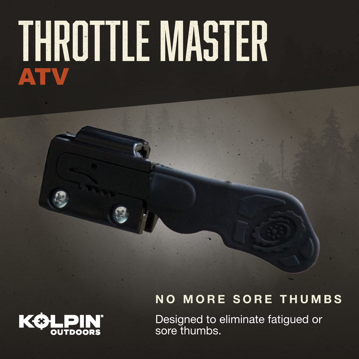 Kolpin throttle master close-up showing adjustable length and secure clamp