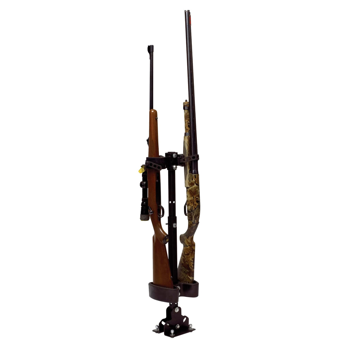 Kolpin UTV gun rack front profile showing compact base and secure mount benefit