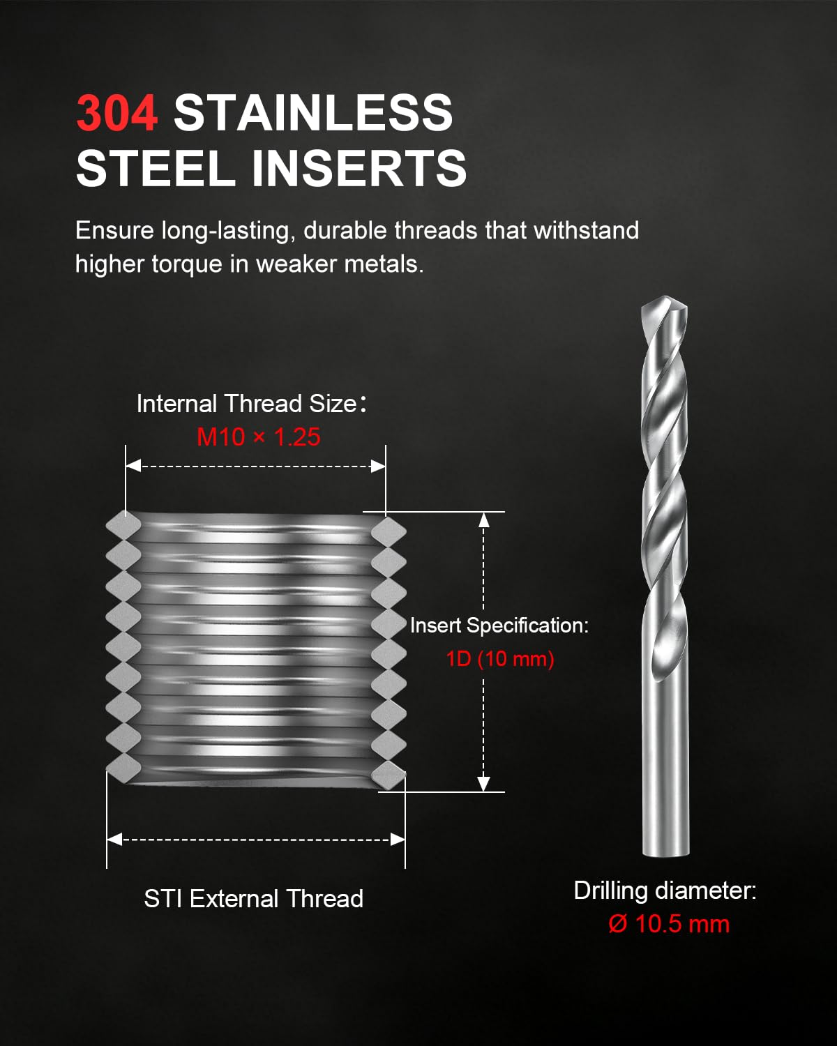 Kolvoii HSS drill and tap set showing sharp edges for precise thread cutting