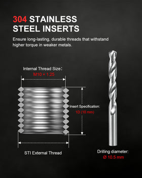 Kolvoii HSS drill and tap set showing sharp edges for precise thread cutting