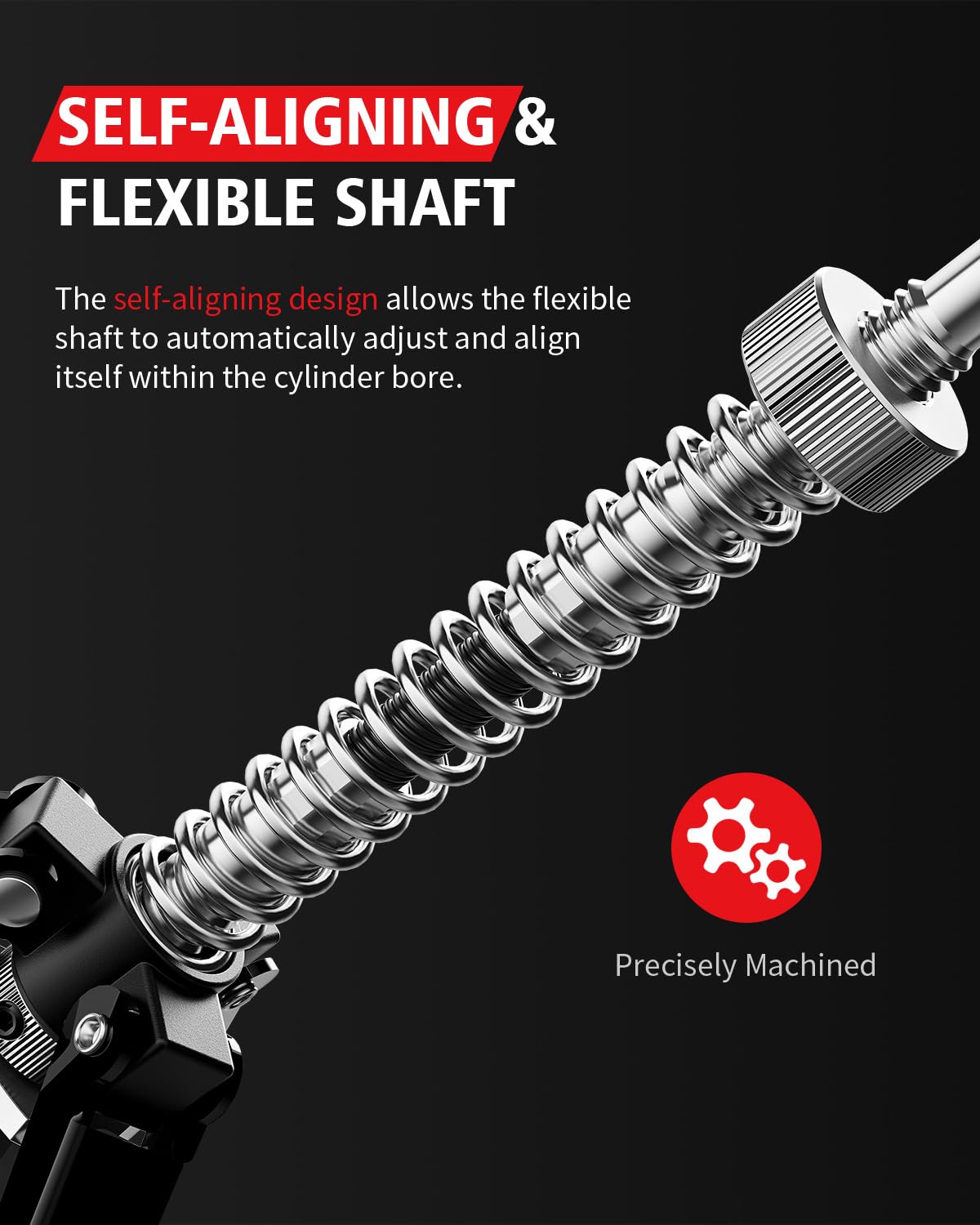 Kolvoii flexible shaft detail demonstrating smoother alignment and reduced wobble