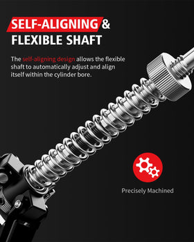 Kolvoii hone being used inside an engine bore, efficient deglazing and surface prep