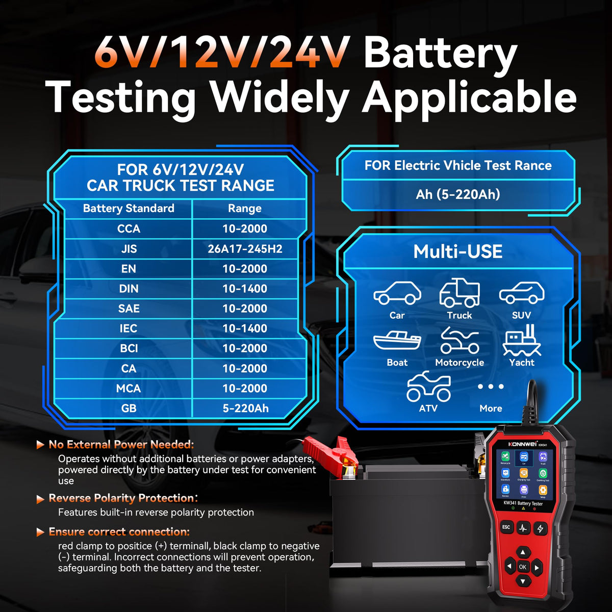 KONNWEI KW341 size next to a smartphone for compact scale reference