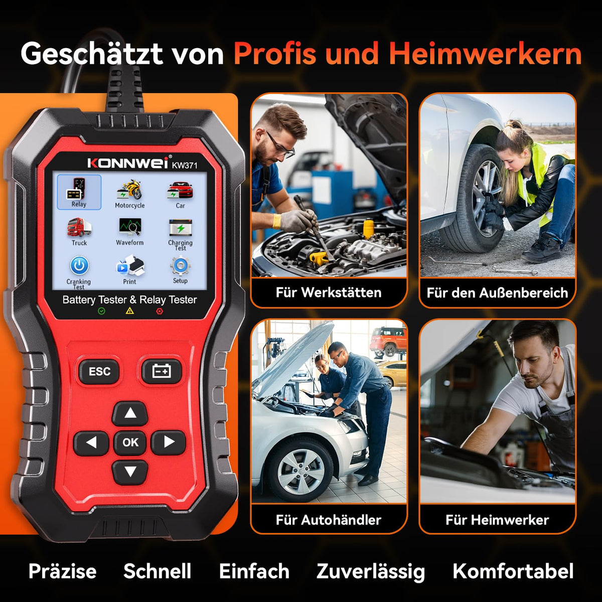 KONNWEI KW371 rugged case with accessories ready for field service use