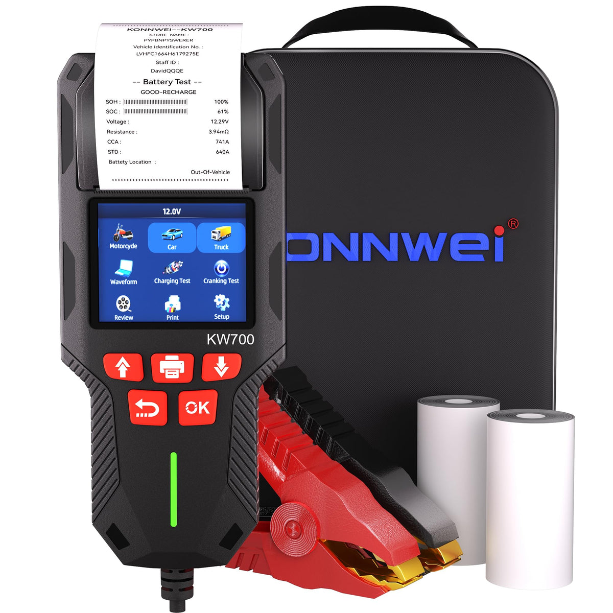 KONNWEI KW700 front panel showing controls and ports for fast diagnostics