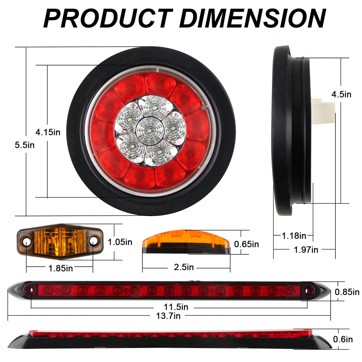 Konrali close-up of LED lens and diode array for brighter, longer-lasting illumination