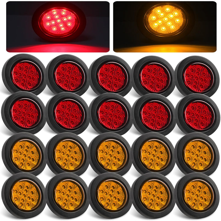 Konrali amber front face marker showing bright 13-LED array and visibility benefit