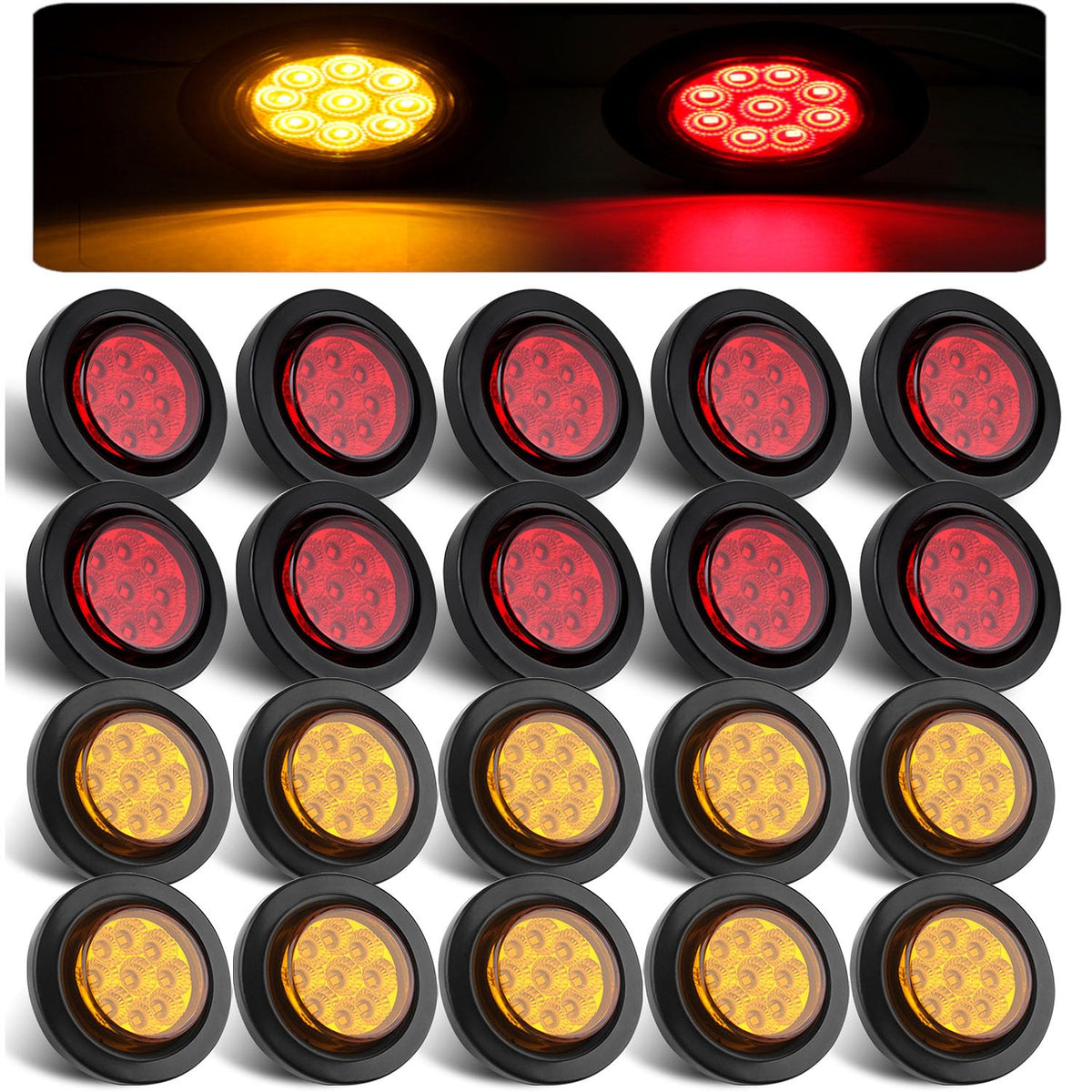 Konrali front view amber and red markers showing visibility benefit