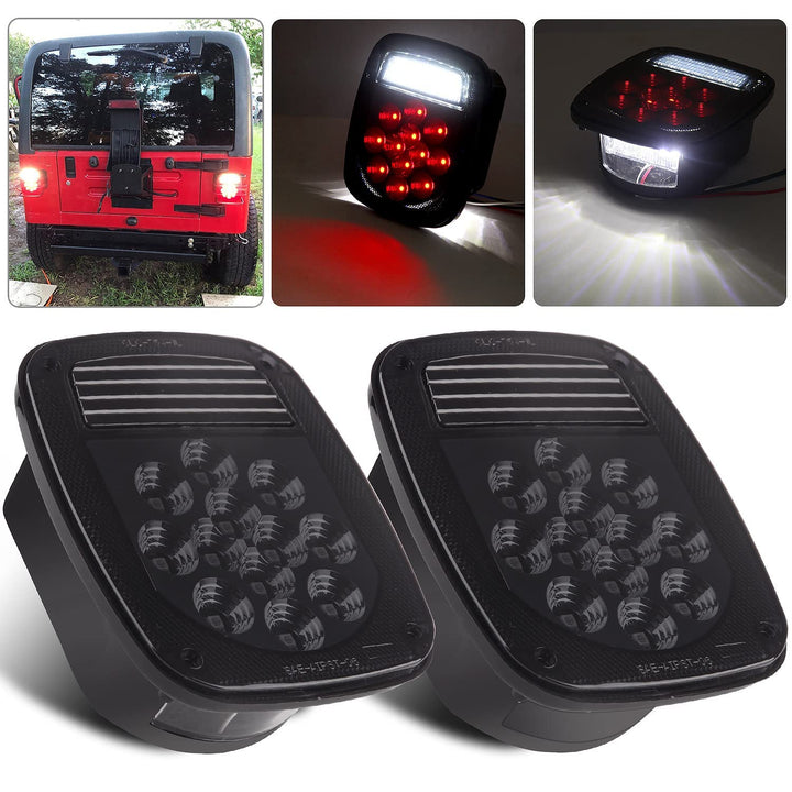 Konrali front view pair showing smoked square lights with bright signaling