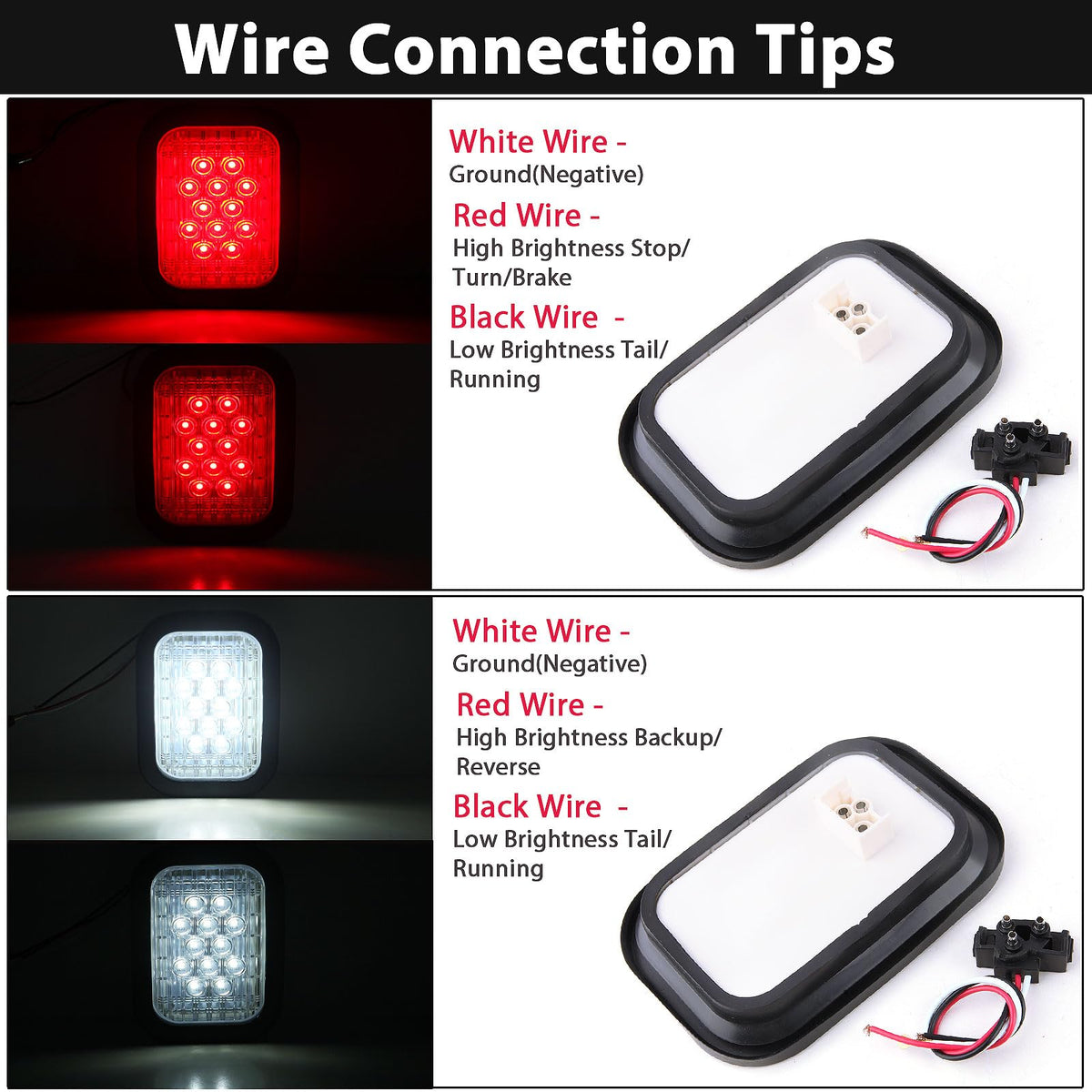 Konrali rubber grommet and 3-prong pigtail wiring for easy installation