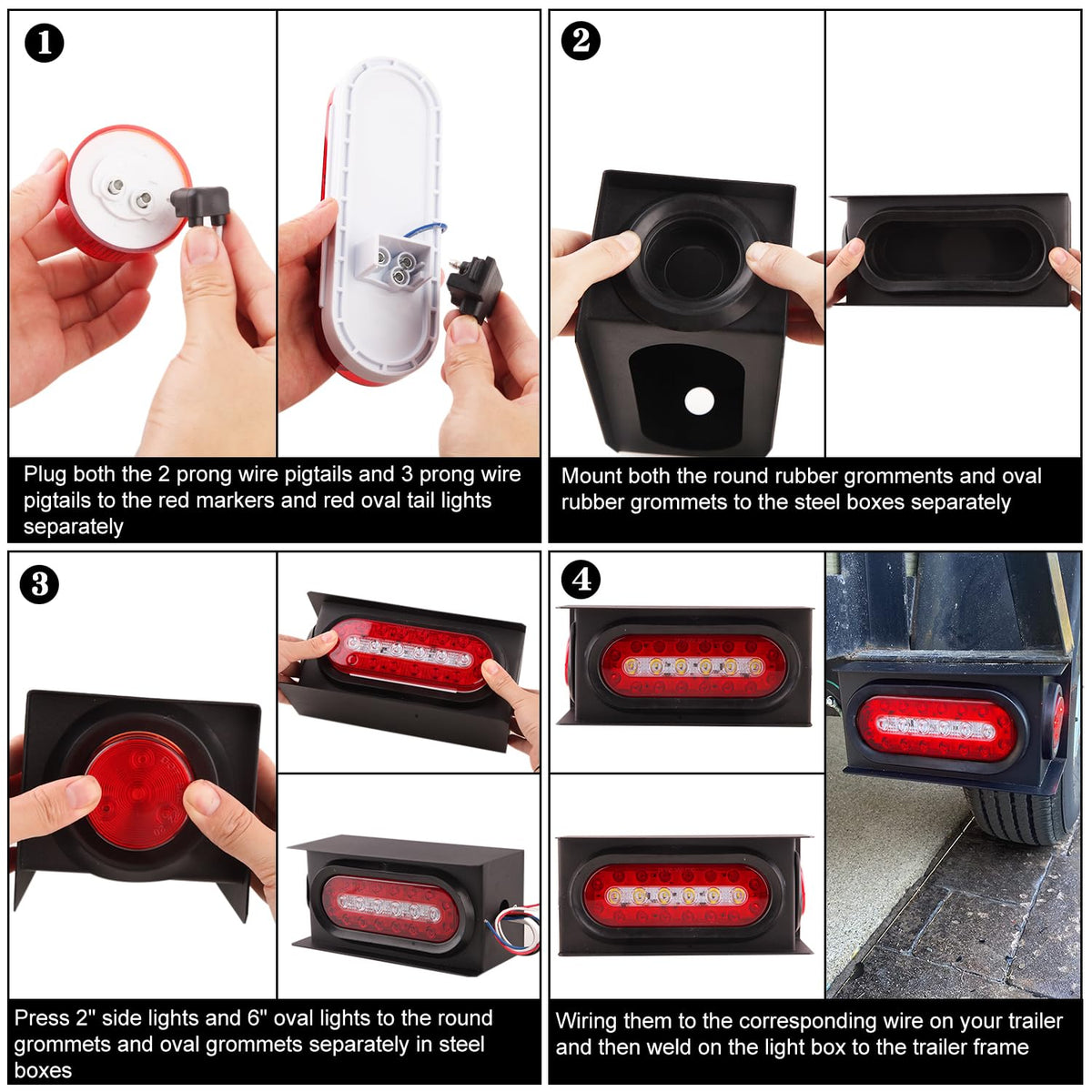 Konrali trailer at night with lights on showing improved visibility and safety
