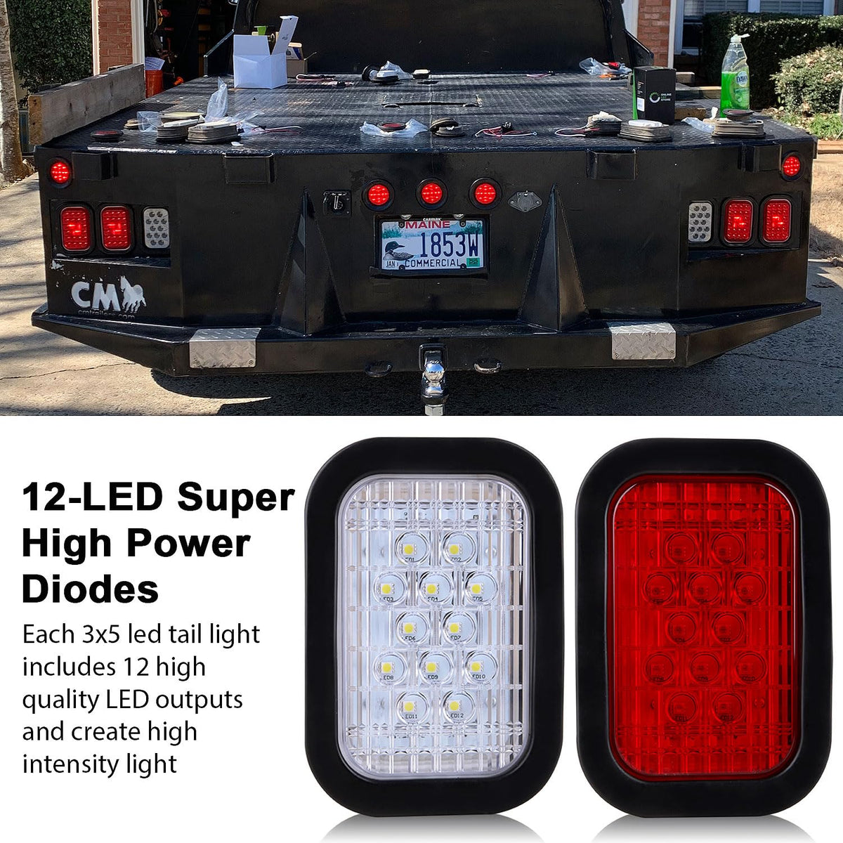Konrali lights mounted on trailer demonstrating durable, sealed fit