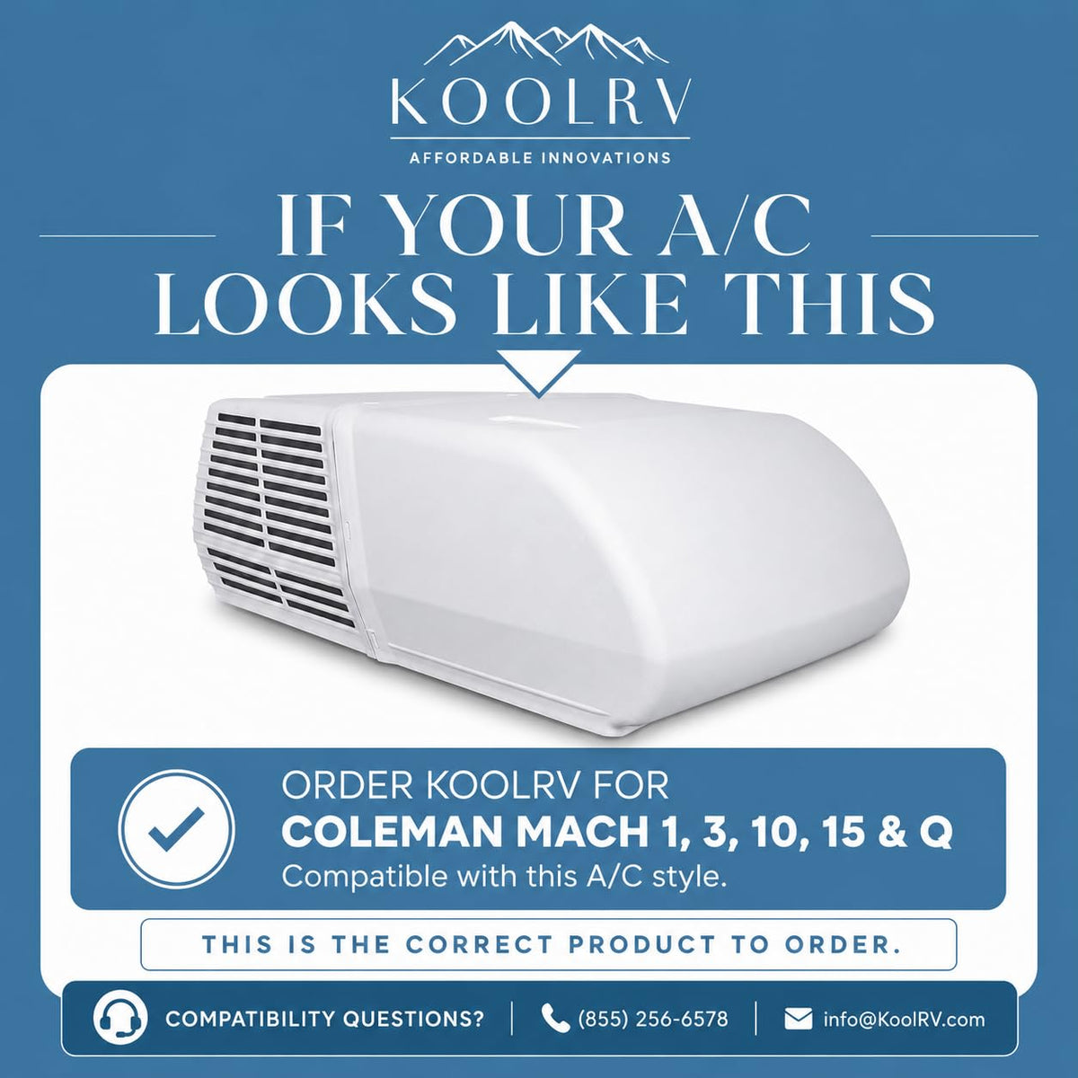 KoolRV installed on RV rooftop with ducts visible, showcases finished fit and improved airflow