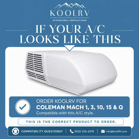 KoolRV installed on RV rooftop with ducts visible, showcases finished fit and improved airflow