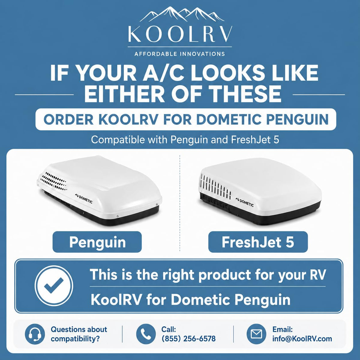 KoolRV installed in RV interior illustrating quieter, more even cooling