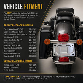 KOONDHEEND installed on Electra Glide demonstrating tidy plate relocation advantage