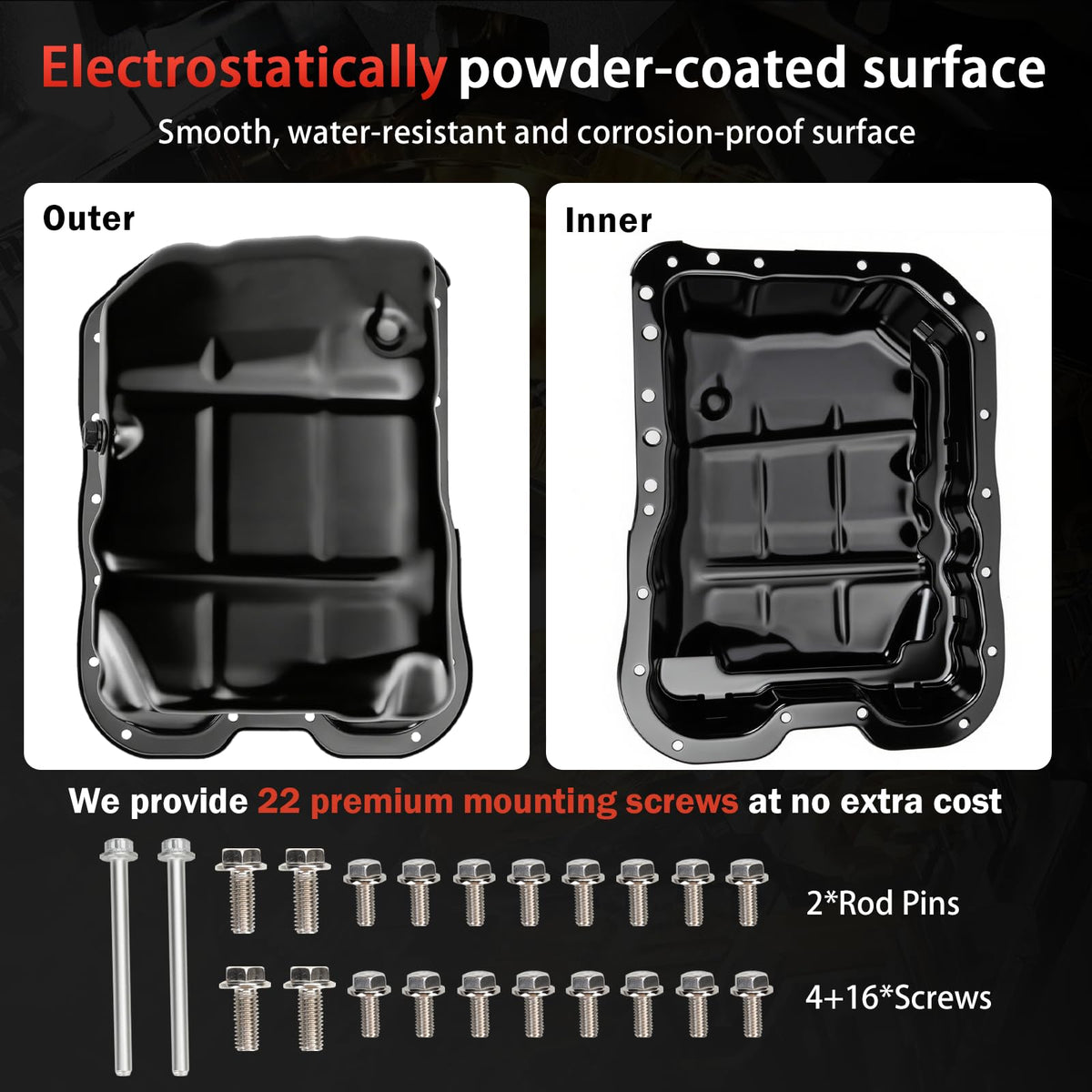 KOONDHEEND oil pan side profile highlighting reinforced walls benefit