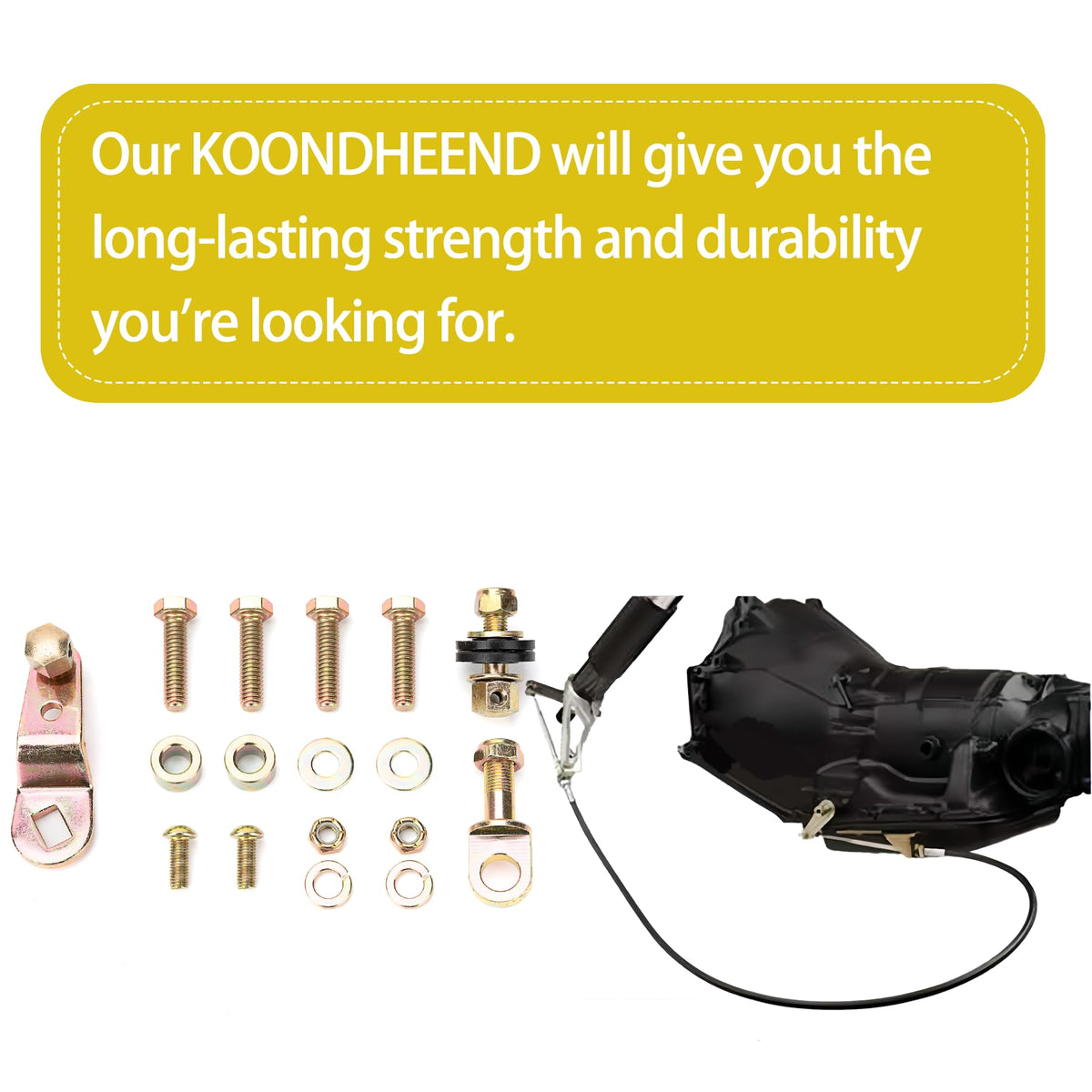 KOONDHEEND packaged kit with manual showing included parts and install guidance benefit