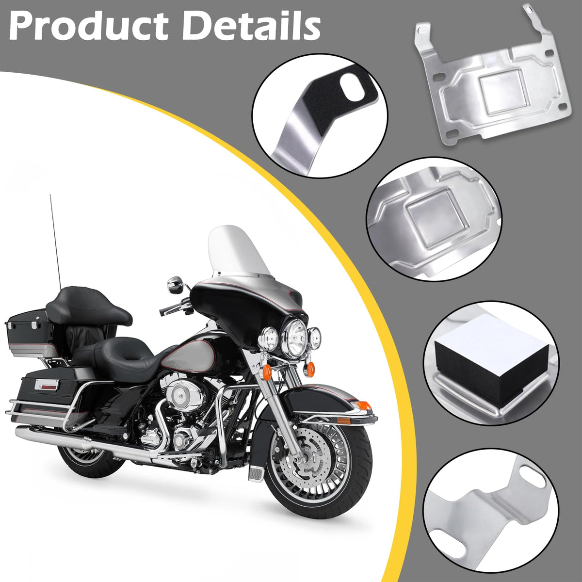 KOONDHEEND side profile on Road King showing lowered plate and improved styling