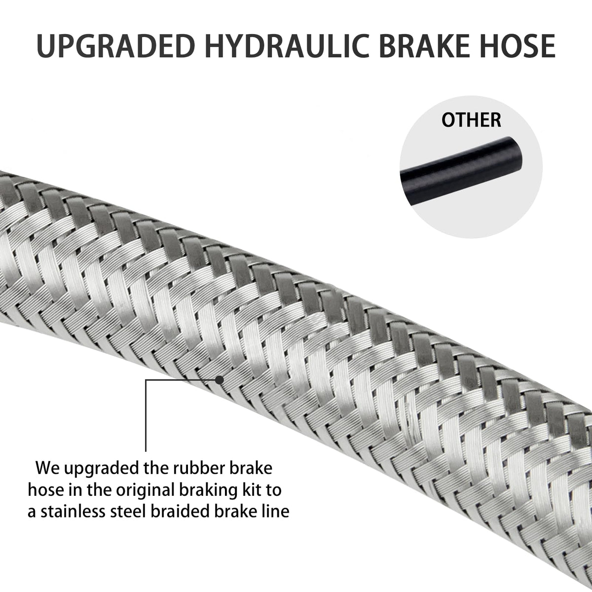 KOONDHEEND stainless braided hose texture, corrosion-resistant faster response