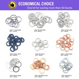 KOOPATZ assorted crush washers laid out showing wide size range for fast selection