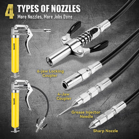 KOOPOOL 12-inch flex hose bending to reach awkward angles with high-pressure flow