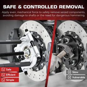 KOOPOOL 7-inch forcing screw detail highlighting hardened threads for reliable force