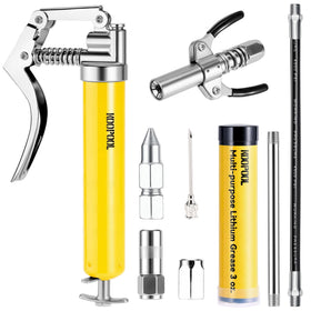 KOOPOOL front view of mini grease gun showing compact design and durable build