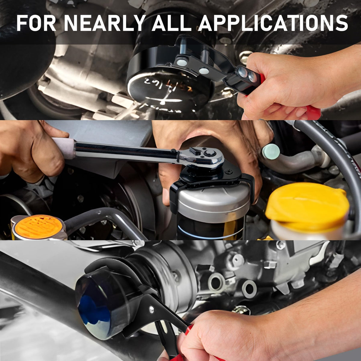 KOOPOOL wrench in use under hood showing access in tight engine spaces