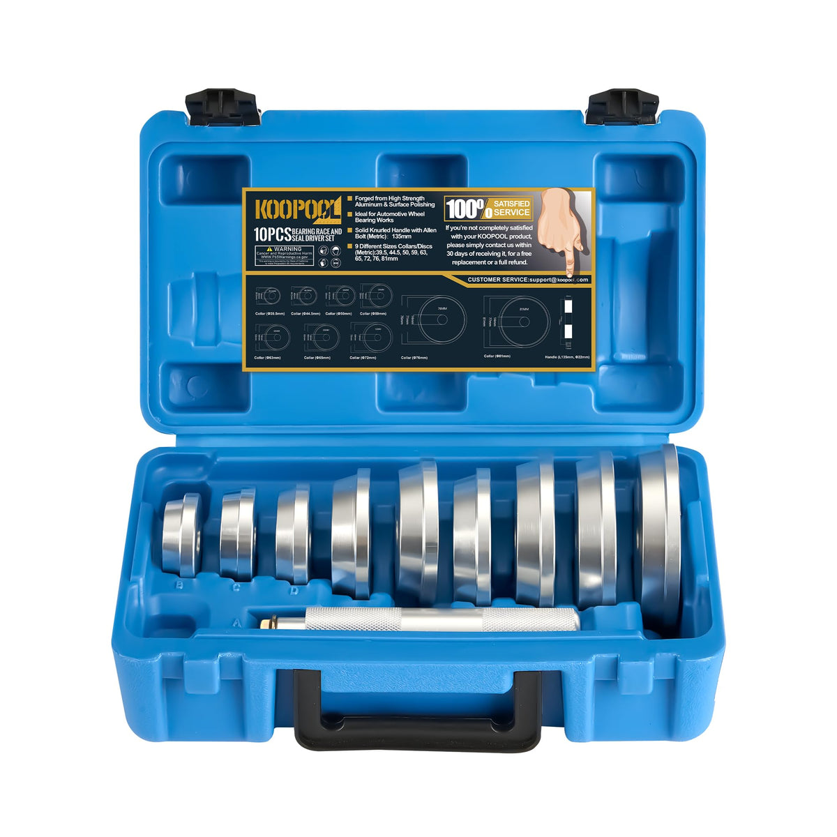 KOOPOOL laser-etched size markings close-up for quick, accurate adapter selection