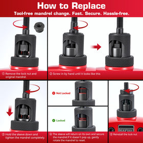 KOOPOOL sleeve during quick-swap action highlighting fast mandrel changes to save time