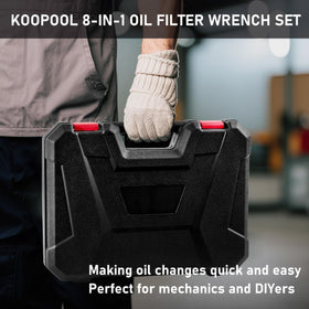 KOOPOOL PVC handle and serrated jaw close-up showing slip-resistant control