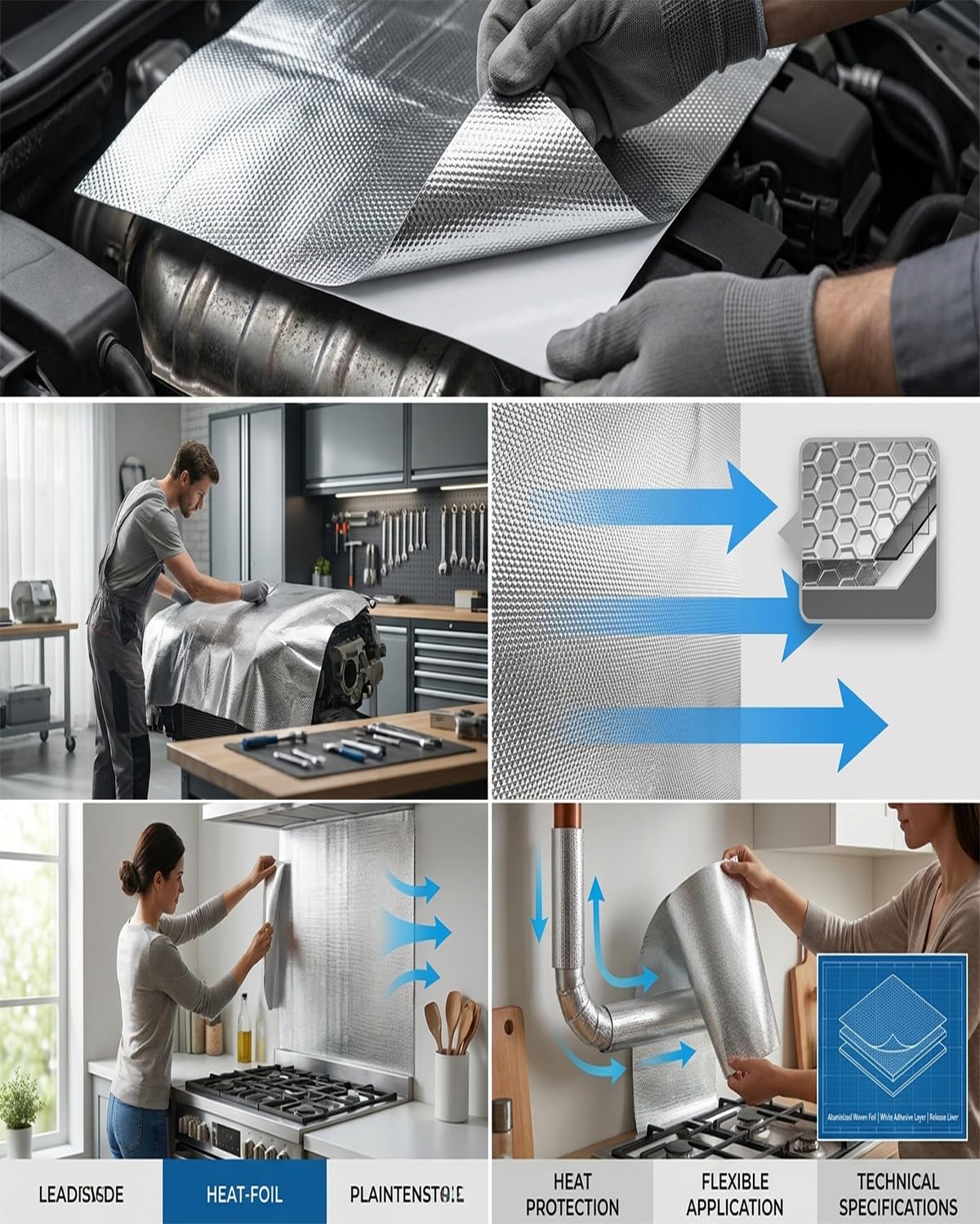 Koregic peeled adhesive backing illustrating strong high-temp bond