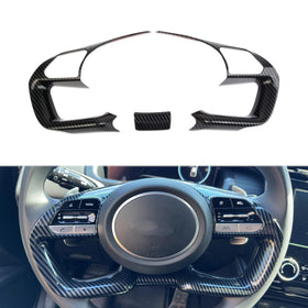 korlot steering wheel trim front view showing fit and stylish upgrade benefit