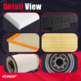 KOROP cabin filter texture displaying cleaner in-cab air for occupants