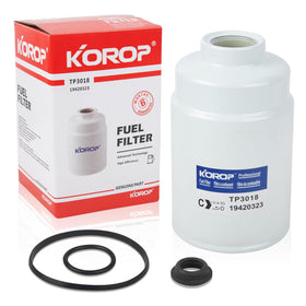 KOROP front view fuel filter showing fit and complete assembly for Duramax