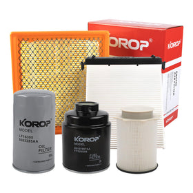 KOROP front packaging showing full Cummins filter kit and benefits