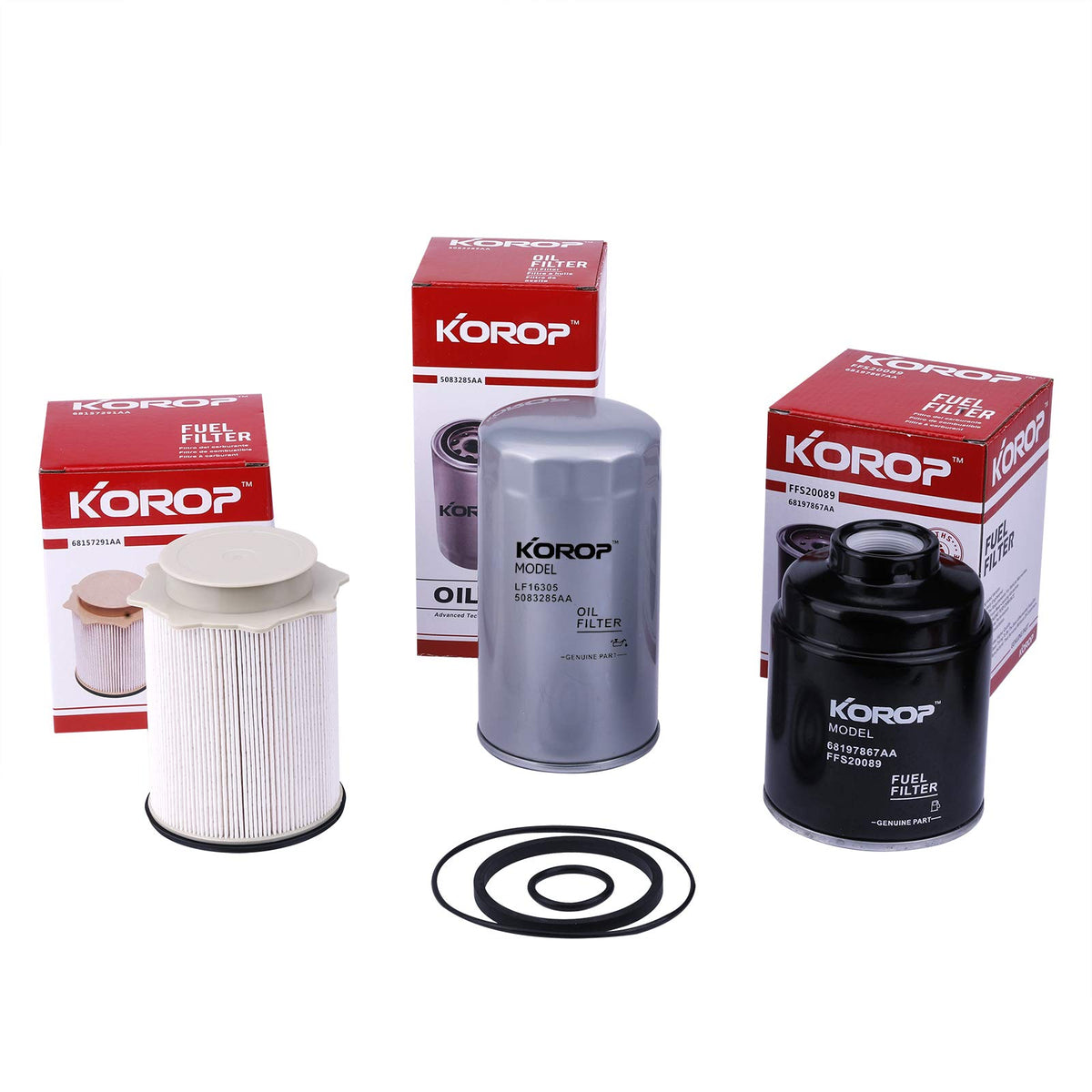 KOROP front packaging of filter set showing both components and benefits
