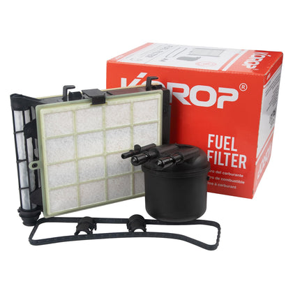 KOROP front packaging showing complete fuel filter kit and benefits
