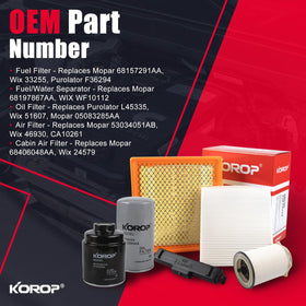 KOROP oil filter detail showing durable construction and engine protection