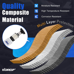 KOROP filter next to ruler showing compact size for easy replacement