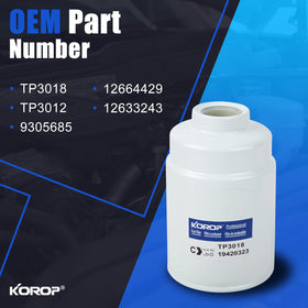 KOROP side label showing OEM replacement numbers for quick identification