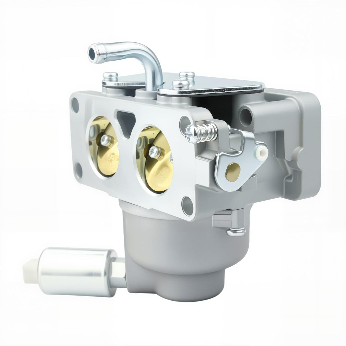 Koubliztic carburetor close-up showing precision casting and mounting points for reliable fit